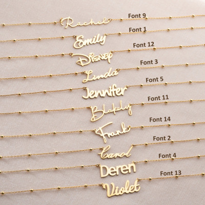 Custom Gold Name Necklace Personalized Minimalist Nameplate Pendant for Women Silver Christmas Gifts
