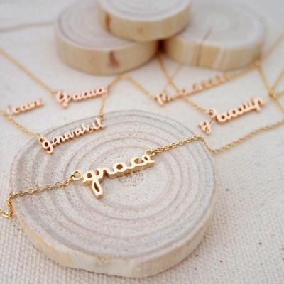 Tiny Personalized Name Necklace - Baby Girl Charm - Bridesmaid & Baby Shower Gift