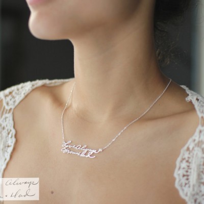 Custom Handwriting Jewelry - Signature Necklace - Personalized Handwriting Keepsake GIFT - Memorial Meaningful Gift - Mother's Gift