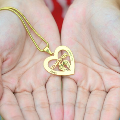Angel in My Heart Necklace - Gold Plated - Custom Jewellery By All Uniqueness