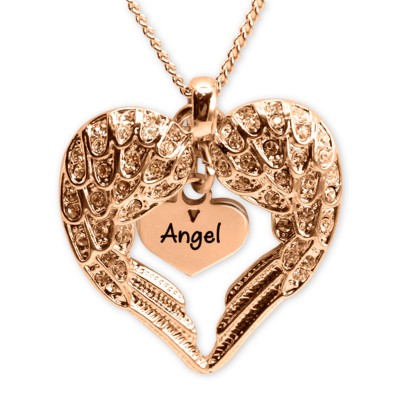 Angels Heart Necklace with Heart Insert - Rose Gold - Custom Jewellery By All Uniqueness