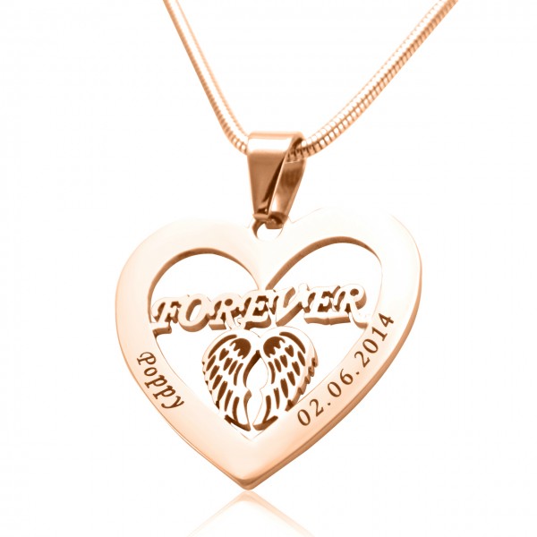 Angel in My Heart Necklace - Rose Gold Plated - Custom Jewellery By All Uniqueness