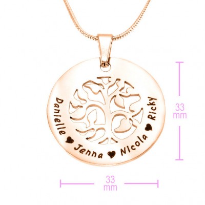 BFS Family Tree Necklace - Rose Gold Plated - Custom Jewellery By All Uniqueness
