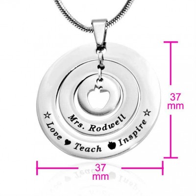 Circles of Love Necklace Teacher - Silver - Custom Jewellery By All Uniqueness