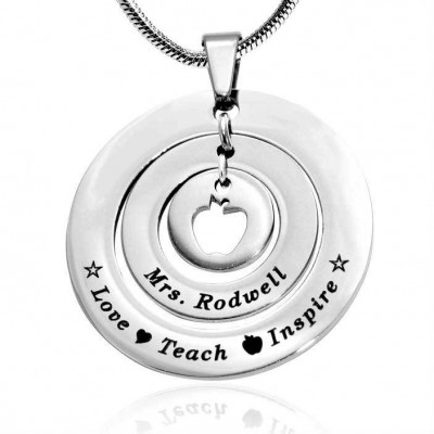 Circles of Love Necklace Teacher - Silver - Custom Jewellery By All Uniqueness