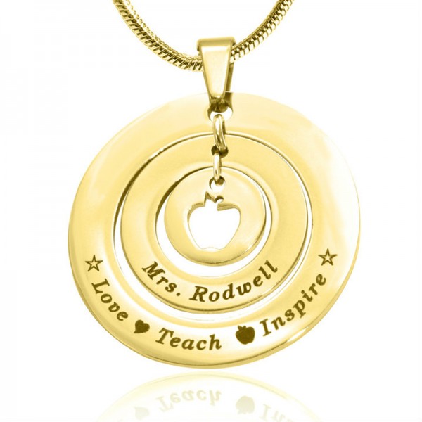 Circles of Love Necklace Teacher - GOLD Plated - Custom Jewellery By All Uniqueness