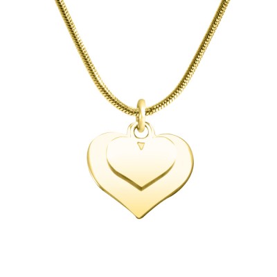 Double Heart Necklace - Gold Plated - Custom Jewellery By All Uniqueness