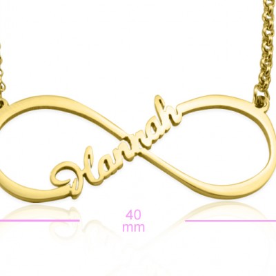Single Infinity Name Necklace - Gold Plated - Custom Jewellery By All Uniqueness