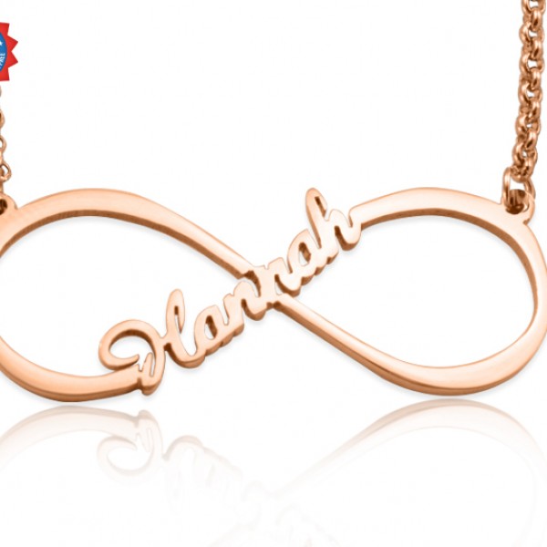 Single Infinity Name Necklace - Rose Gold Plated - Custom Jewellery By All Uniqueness