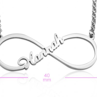 Single Infinity Name Necklace - Silver - Custom Jewellery By All Uniqueness