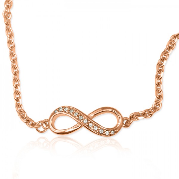 Crystal Infinity Bracelet/Anklet - Rose Gold Plated - Custom Jewellery By All Uniqueness