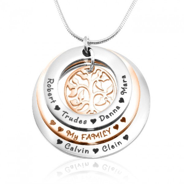 Family Triple Love - Two Tone - Rose Gold n Silver - Custom Jewellery By All Uniqueness