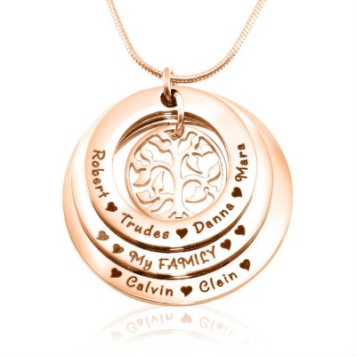 Family Triple Love - Rose Gold Plated - Custom Jewellery By All Uniqueness