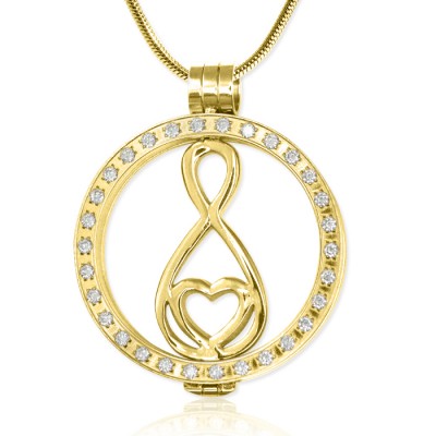 Gold Diamonte Necklace with Gold Plated Infinity - Custom Jewellery By All Uniqueness