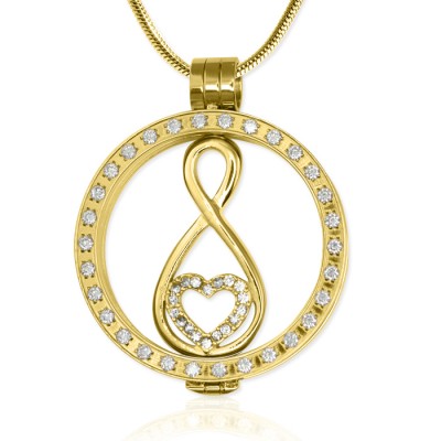 Gold Diamonte Necklace with Gold Plated Infinity - Custom Jewellery By All Uniqueness