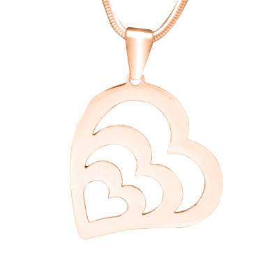 Hearts of Love Necklace - Rose Gold Plated - Custom Jewellery By All Uniqueness
