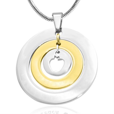 Circles of Love Necklace Teacher - TWO TONE - Gold Silver - Custom Jewellery By All Uniqueness