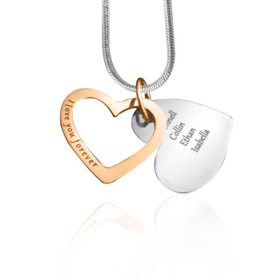 Love Forever Necklace - Two Tone - Rose Gold Silver - Custom Jewellery By All Uniqueness