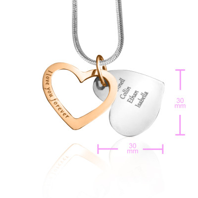 Love Forever Necklace - Two Tone - Rose Gold Silver - Custom Jewellery By All Uniqueness