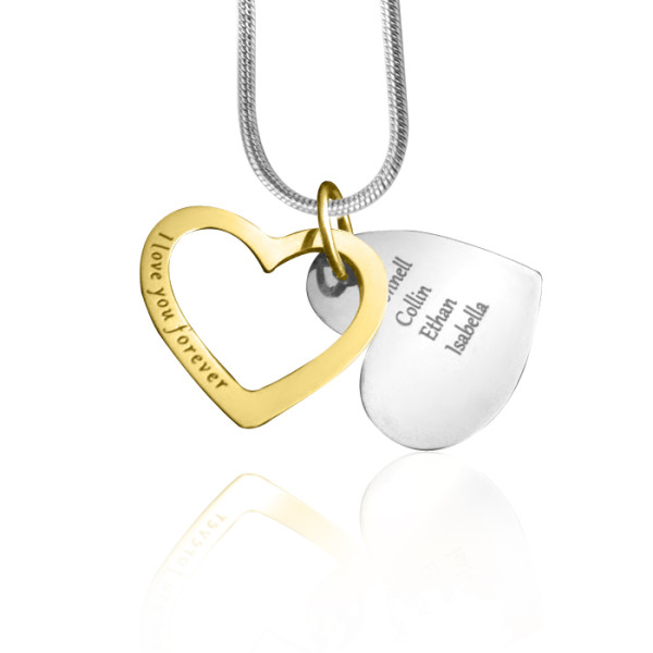 Love Forever Necklace - Two Tone - Gold Silver - Custom Jewellery By All Uniqueness