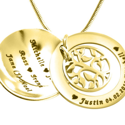 My Family Tree Dome Necklace - Gold Plated - Custom Jewellery By All Uniqueness