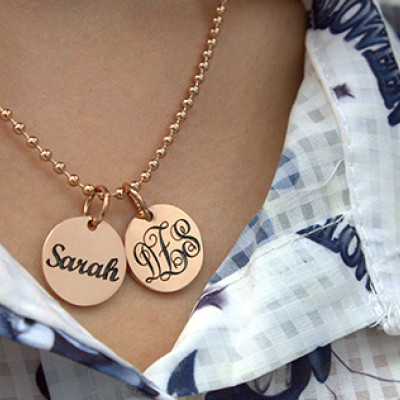 Monogram Initial Disc Necklace - Custom Jewellery By All Uniqueness