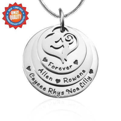 Mother s Disc Triple Necklace - Silver - Custom Jewellery By All Uniqueness