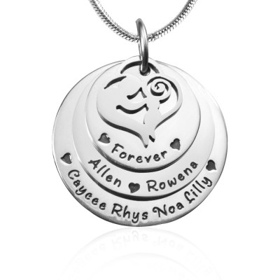 Mother s Disc Triple Necklace - Silver - Custom Jewellery By All Uniqueness