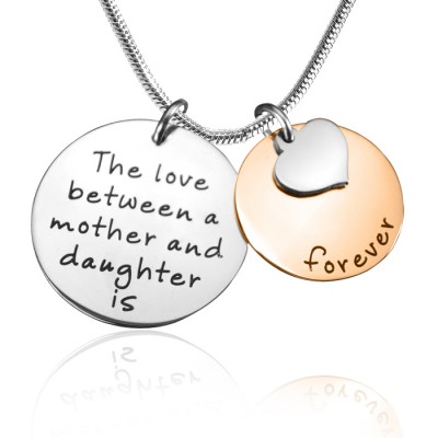 Mother Forever Necklace - Two Tone - Rose Silver - Custom Jewellery By All Uniqueness