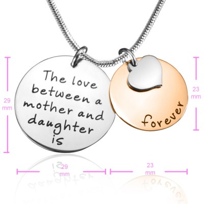 Mother Forever Necklace - Two Tone - Rose Silver - Custom Jewellery By All Uniqueness