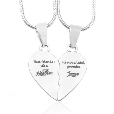 My Bestie Two Silver Necklaces - Custom Jewellery By All Uniqueness