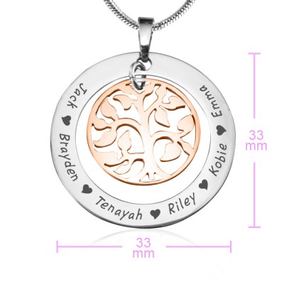 My Family Tree Necklace - Two Tone - Rose Gold Tree - Custom Jewellery By All Uniqueness