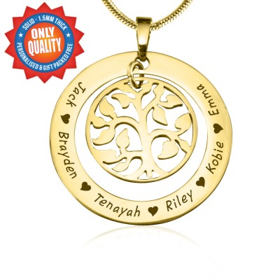 My Family Tree Necklace - Gold Plated - Custom Jewellery By All Uniqueness