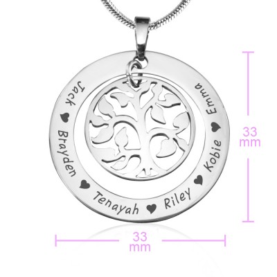 My Family Tree Necklace - Silver - Custom Jewellery By All Uniqueness