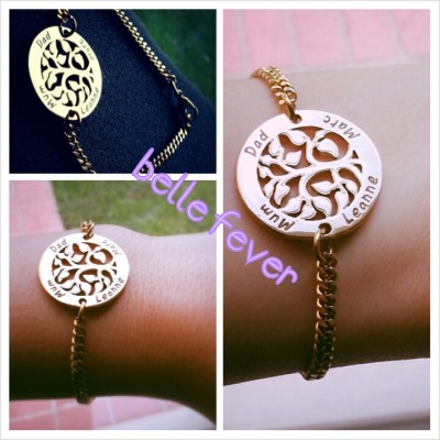 My Tree Bracelet - Gold Plated - Custom Jewellery By All Uniqueness
