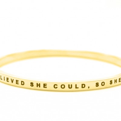 She Believed She Could Bangle Gold Plated - Custom Jewellery By All Uniqueness