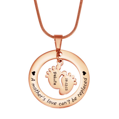 Cant Be Replaced Necklace - Single Feet 18mm - Rose Gold - Custom Jewellery By All Uniqueness