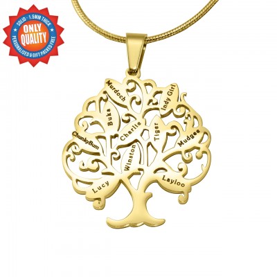Tree of My Life Necklace 10 - Gold Plated - Custom Jewellery By All Uniqueness