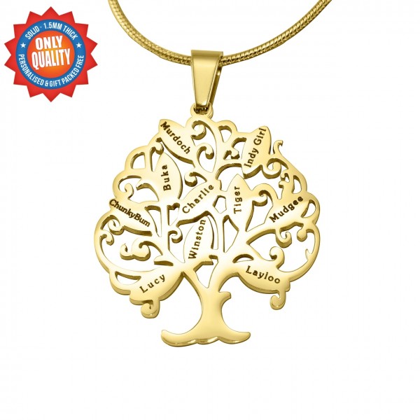 Tree of My Life Necklace 10 - Gold Plated - Custom Jewellery By All Uniqueness
