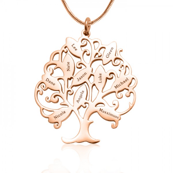 Tree of My Life Necklace 10 - Rose Gold Plated - Custom Jewellery By All Uniqueness