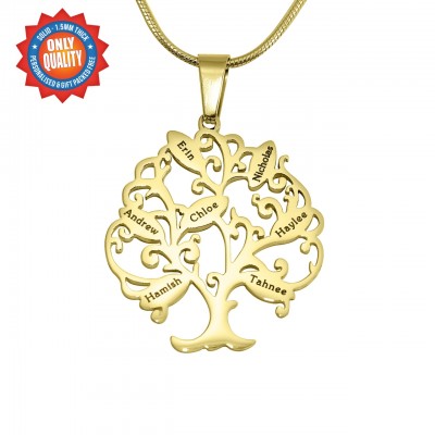 Tree of My Life Necklace 7 - Gold Plated - Custom Jewellery By All Uniqueness