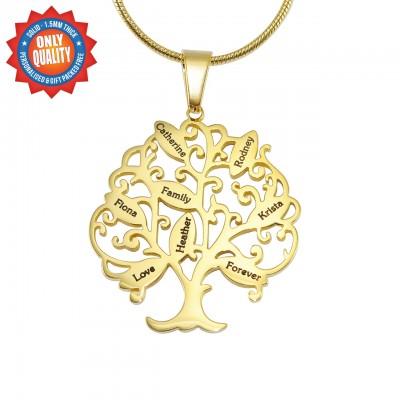Tree of My Life Necklace 8 - Gold Plated - Custom Jewellery By All Uniqueness