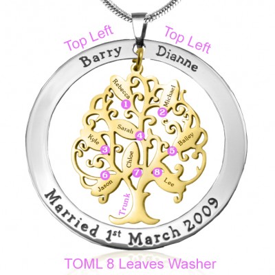 Tree of My Life Washer 8 - Two Tone - Gold Tree - Custom Jewellery By All Uniqueness