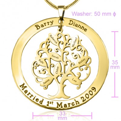 Tree of My Life Washer 8 - Gold Plated - Custom Jewellery By All Uniqueness