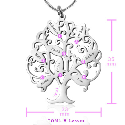 Tree of My Life Necklace 8 - Silver - Custom Jewellery By All Uniqueness