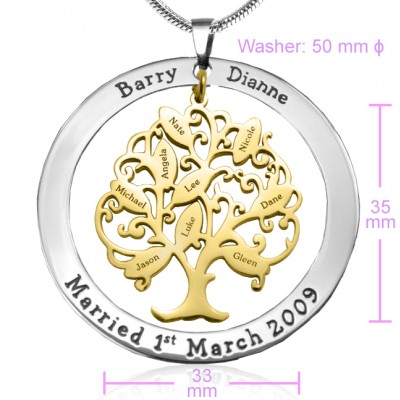 Tree of My Life Washer 9 - Two Tone - Gold Tree - Custom Jewellery By All Uniqueness