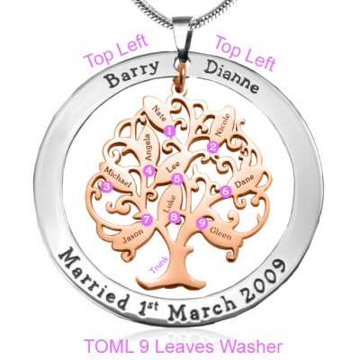 Tree of My Life Washer 9 - Two Tone - Rose Gold Tree - Custom Jewellery By All Uniqueness