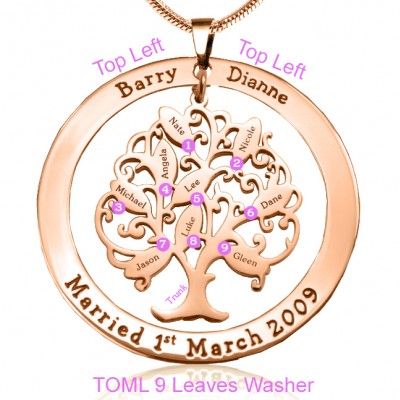 Tree of My Life Washer 9 - Rose Gold Plated - Custom Jewellery By All Uniqueness