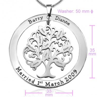 Tree of My Life Washer 9 - Silver - Custom Jewellery By All Uniqueness