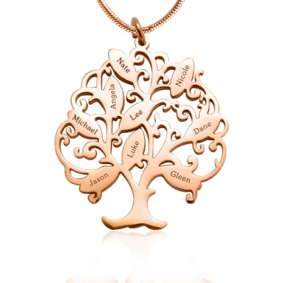 Tree of My Life Necklace 9 - Rose Gold Plated - Custom Jewellery By All Uniqueness